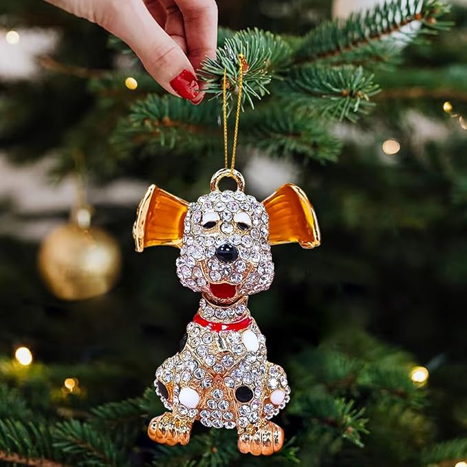 Dog Ornaments for Christmas Tree, Handmade Metallic Ornament - Image 6