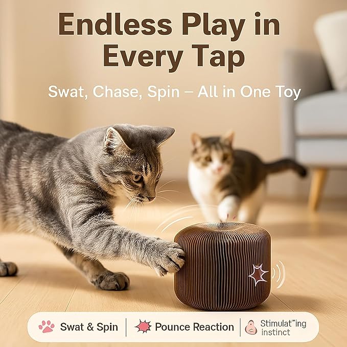 Interactive Cat Toy, Kitty Curls Cat Scratcher, Twisty Paws Cat Scratching Post - Image 7