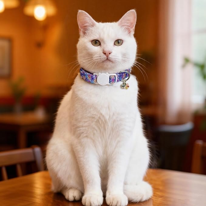 Cat Collars for Girl Cats & Boys, 2 Pack Soft Cotton Breakaway Collar - Image 3