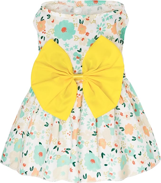 choyaxo Floral Dog Dress Cute Dog Skirt Pet Dress Summer Pet Clothes - Image 2