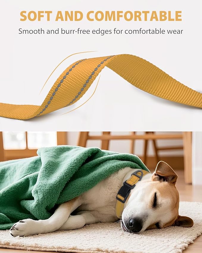 Joytale Dog Collar for Large Dogs, Strong Double-Sided Reflective Nylon Collar - Image 3