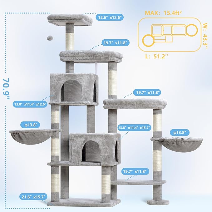 Hey-brother Cat Tree Tower, Scratching Posts - Image 3