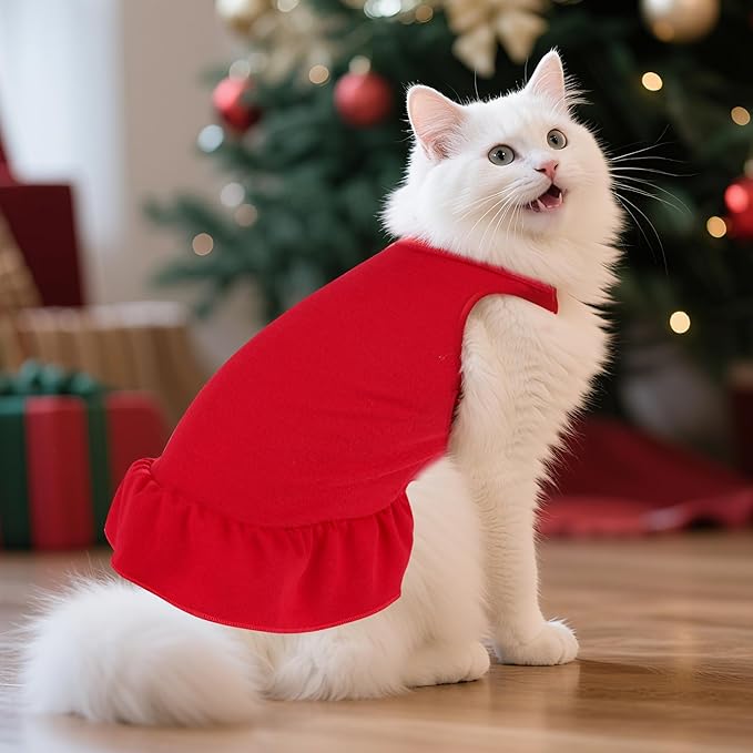 2 Pcs Dog Dresses Cat Skirt Solid Color Dog Clothes Summer Sleeveless Puppy - Image 5