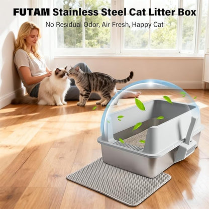 Stainless Steel Litter Box, XL Metal Cat Litter Box - Image 8