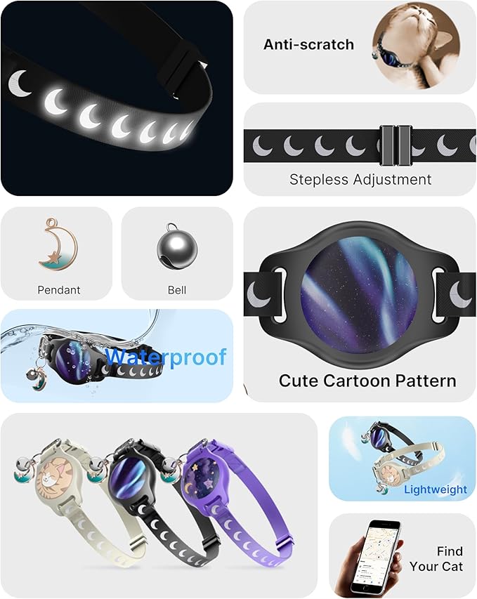 Cat Collar with Airtag Holder, Breakaway Airtag Cat Collar - Image 3