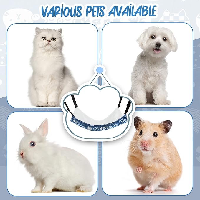 BBTO 3 Pcs Reversible Pet Hammock Soft Plush Cat Hanging Hammock Guinea Pig Bed - Image 7