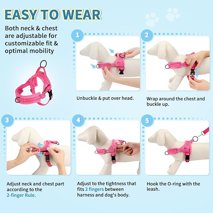 Lukovee No Pull Dog Harness and Leash Set, Soft Padded Small Dog Harness - Image 9