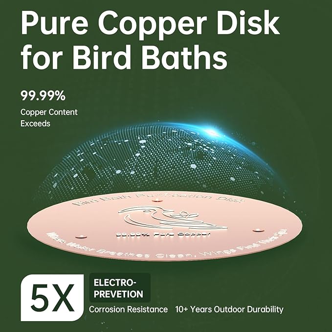 4 Pack Copper Disc for Bird Bath, Premium 0.6mm Sturdy 99.99% Pure Copper - Image 3
