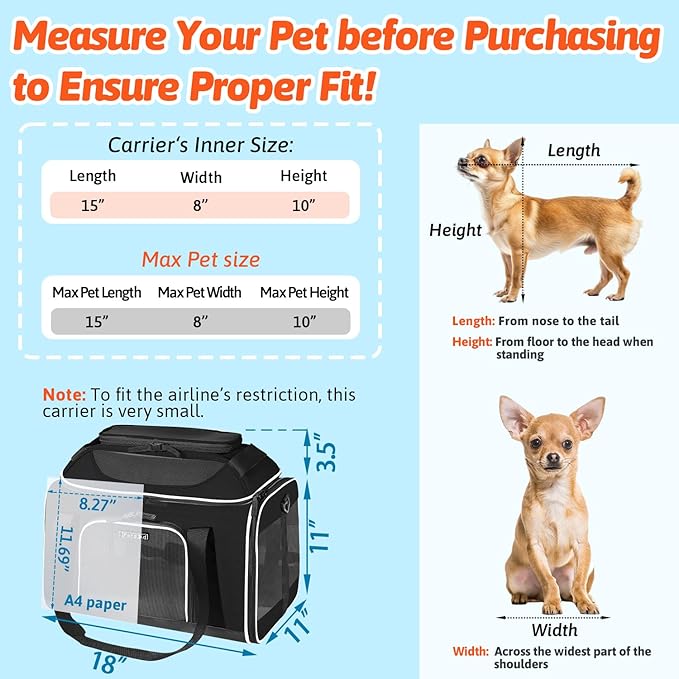Petskd Top-Expandable Pet Carrier 18x11x11 Inches Delta American United Airline - Image 3