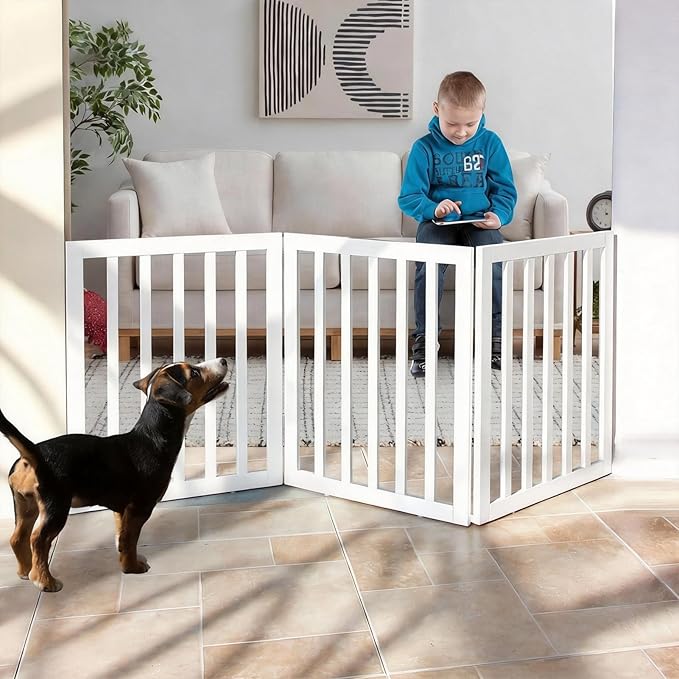 Dog Gate Indoor, Freestanding Dog Fence by SFJC