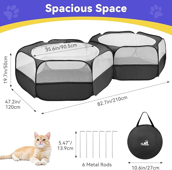 Pawaboo Small Animals Playpen, Portable Chicken Coop Run Large Chick Brooder - Image 3