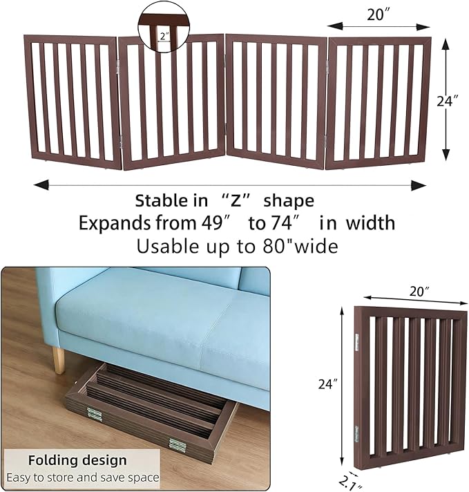 Dog Gate Indoor, Freestanding Dog Fence - Image 7