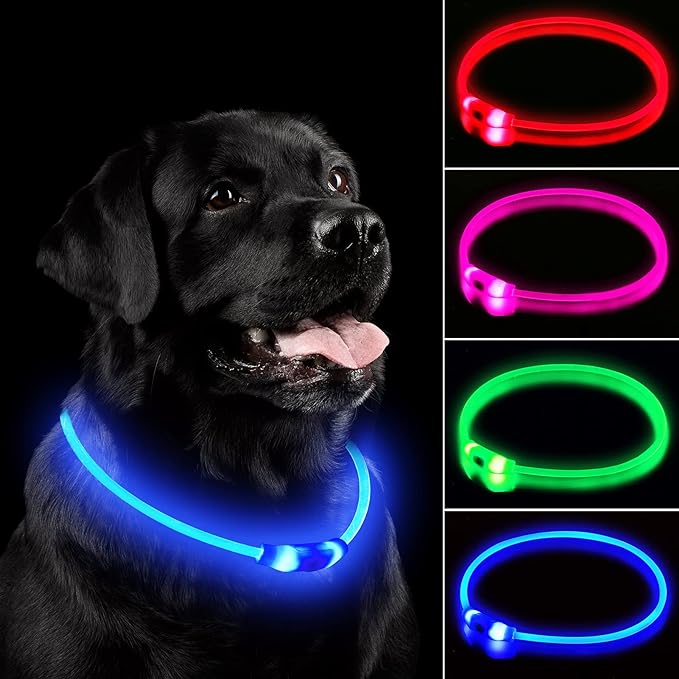 NOVKIN LED Dog Collar, Cut-to-Fit Light Up Dog Collar by NOVKIN
