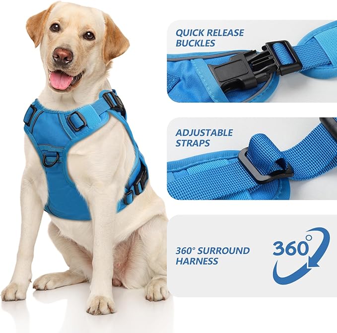 WINGOIN Blue Tactical Dog Harness - Image 2