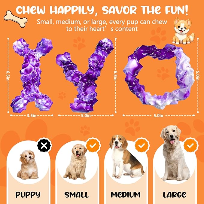 WOWBALA 3 Pack Dog Chew Toys for Aggressive Chewers, Indestructible Dog Toy for - Image 6