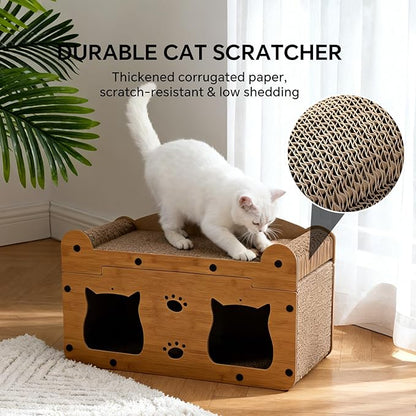 Cat Scratcher House, 2-in-1 Cardboard Cat House - Image 4
