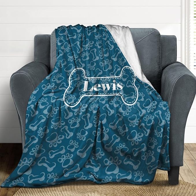 Personalized Paw Print Dog Blanket - Image 4