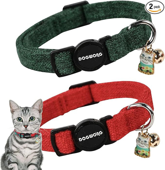 Cat Collar, 2 Pack Holiday Cat Collars Breakaway by DOGWONG