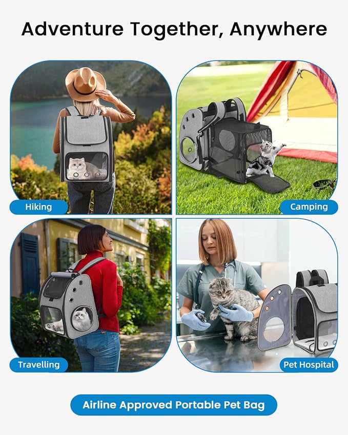 Expandable Cat Backpack Carrier, Airline Approved Pet Carrier - Image 7