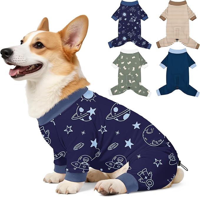 Bienbee Dog Pajamas, 4 Pack Dog Recovery Suit Shedding Suit Cute Soft Puppy by Bienbee