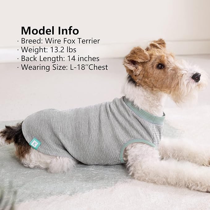KYEESE 2Pack Dog Shirts Waffle for Small Dogs Stretchy Pet T-Shirts Lightweight - Image 9