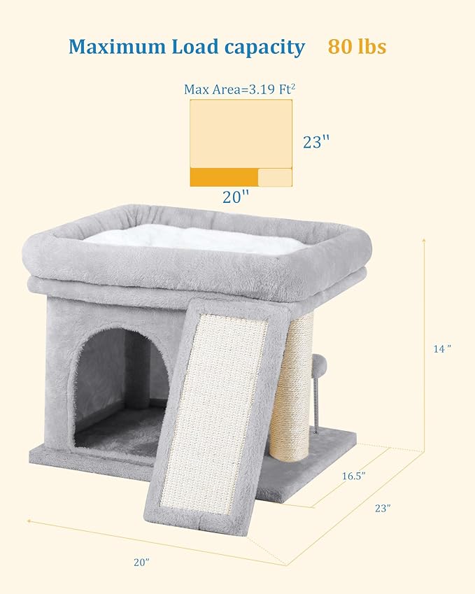 Aechonow Cat Tree Tower for Large Cat, Cat Bed House - Image 4