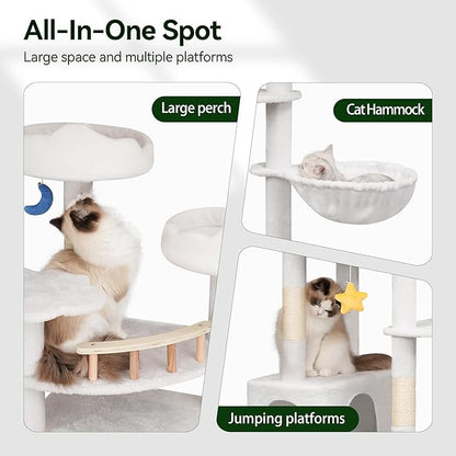 Meecal 79in Tall Cat Tower for Heavy Duty Big Cats, Large Cat Tree - Image 4