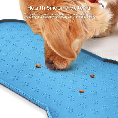 PWTAA Dog Food Mat Anti-Slip Silicone Dog Bowl Mat Thicker Pet Placemat - Image 6