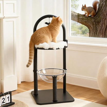 34" Modern Cat Tree Furniture, Minimalist Metal Frame Cat Tower - Image 2