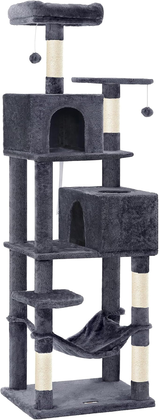 Feandrea Cat Tree, 73.2-Inch Tall Cat Tower, Plush Multi-Level Condo by FeandreabySONGMICSHOME