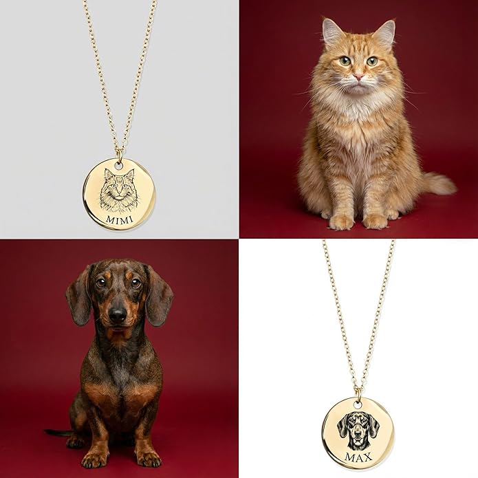 MignonandMignon Personalized Pet Portrait Necklace – Custom Jewelry Gift - Image 3