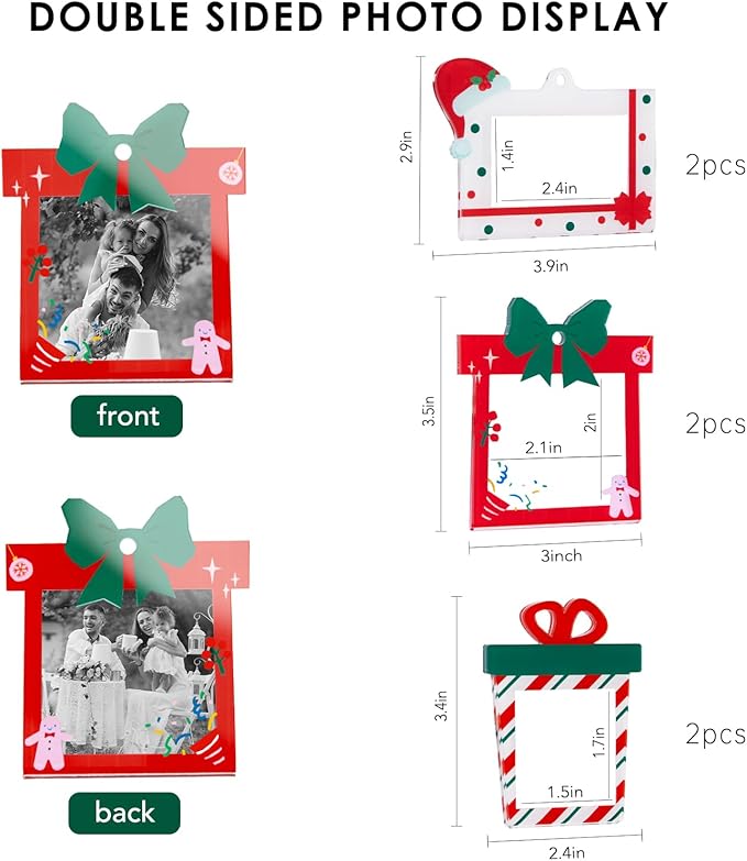 UNIQOOO 2025 Decorative Xmas Gift Acrylic Picture Frame Ornaments - Image 4