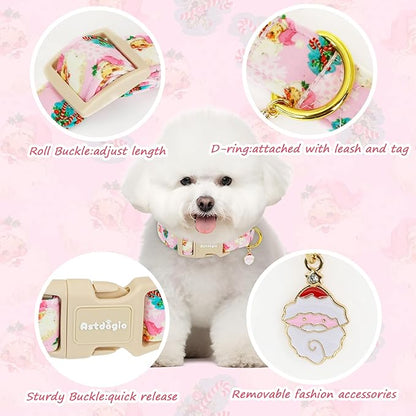 Christmas Dog Collar for Large Dogs, Adjustable Poly-Cotton Fabric Collar - Image 3