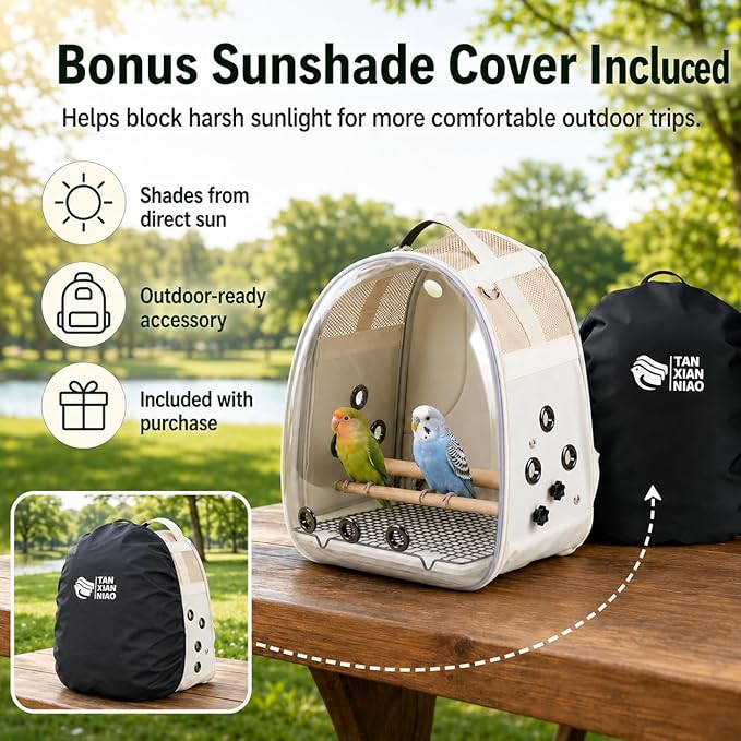 Bird Carrier Backpack for Small Medium Birds, Bird Travel Cage - Image 4