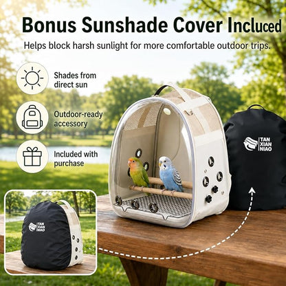 Bird Carrier Backpack for Small Medium Birds, Bird Travel Cage - Image 4