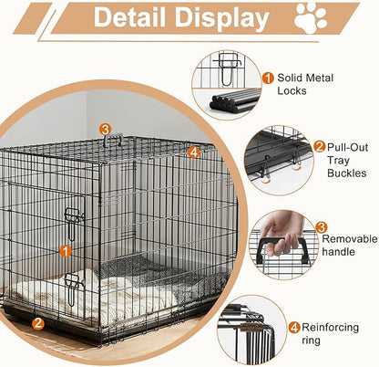 FDW 36" Foldable Metal Dog Crate - Image 4