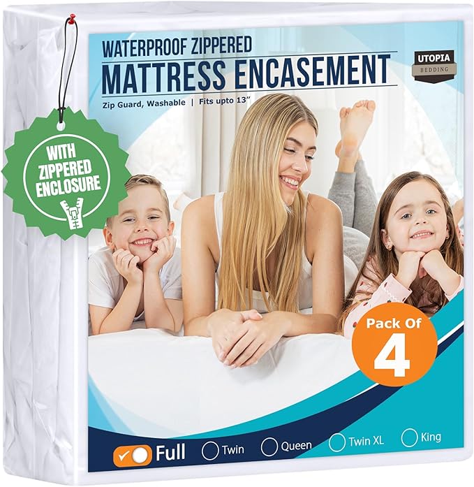 Utopia Bedding Mattress Protector Zippered Full Size Size, 100% Waterproof Bed by UTOPIABEDDING