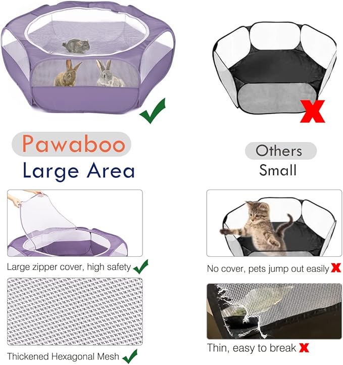 Pawaboo Small Animals Playpen, Waterproof Small Pet Cage Tent - Image 3