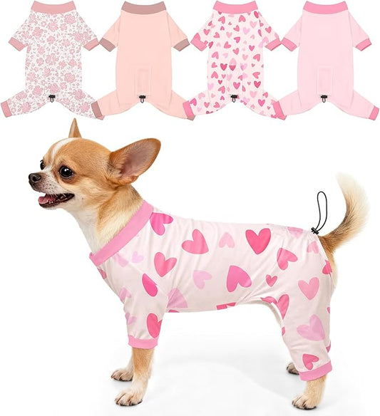 Bienbee Dog Pajamas, 4 Pack Dog Recovery Suit Shedding Suit Cute Soft Puppy by Bienbee