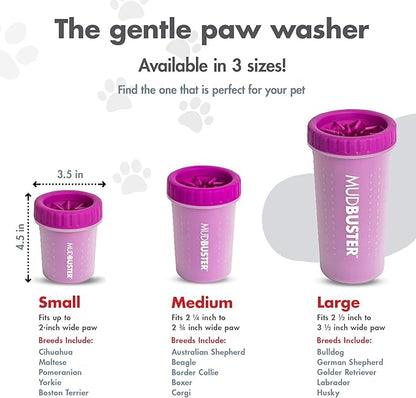 Dexas MudBuster Portable Dog Paw Cleaner, Fuchsia - Image 3