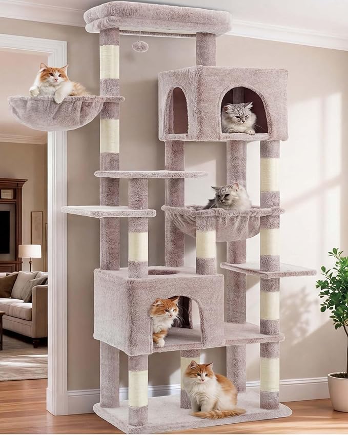 Heybly Cat Tree, 76-Inch Tall Heavy Duty Cat Tower by HEYBLY