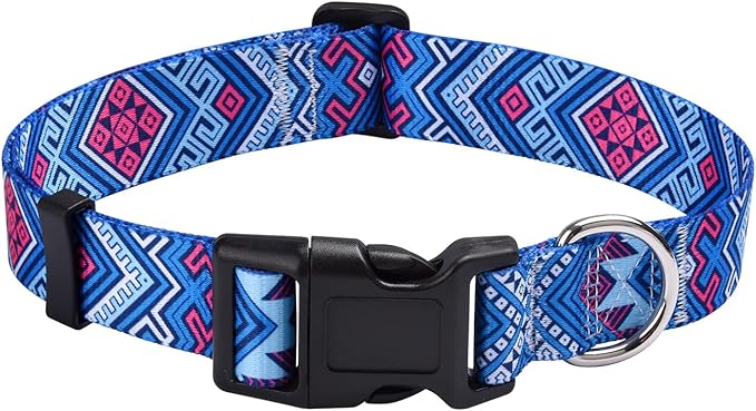 Mihqy Dog Collar with Bohemia Floral Tribal Geometric Patterns by Mihqy