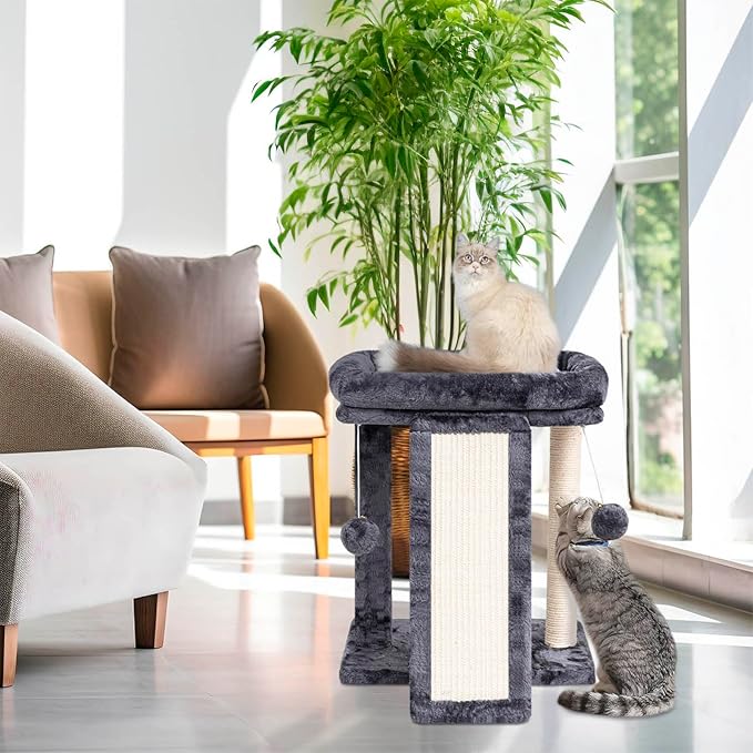 SYANDLVY Small Cat Tree with Perch, Cat Scratching Board - Image 6