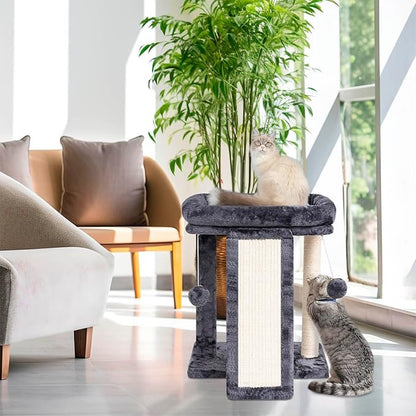 SYANDLVY Small Cat Tree with Perch, Cat Scratching Board - Image 6