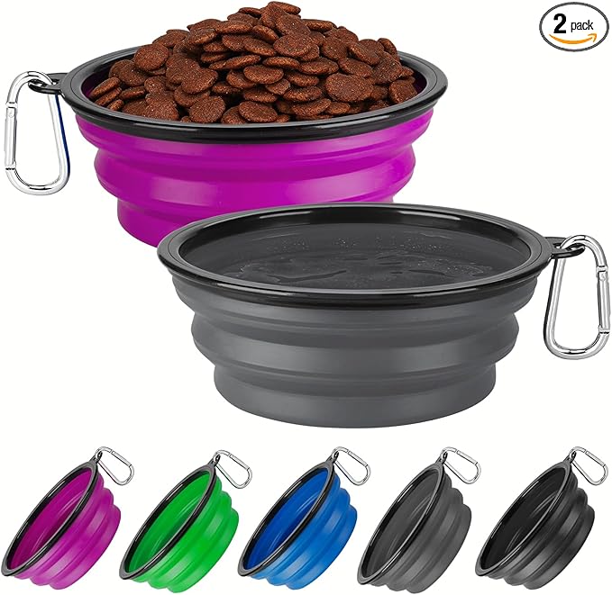 Collapsible Dog Bowl Large 2 Pack, Dog Water Bowls by HOSCAPE