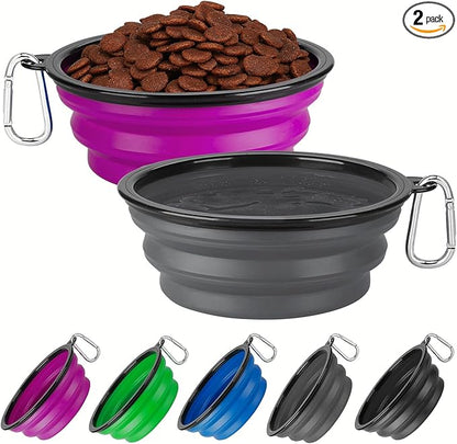 Collapsible Dog Bowl Large 2 Pack, Dog Water Bowls by HOSCAPE