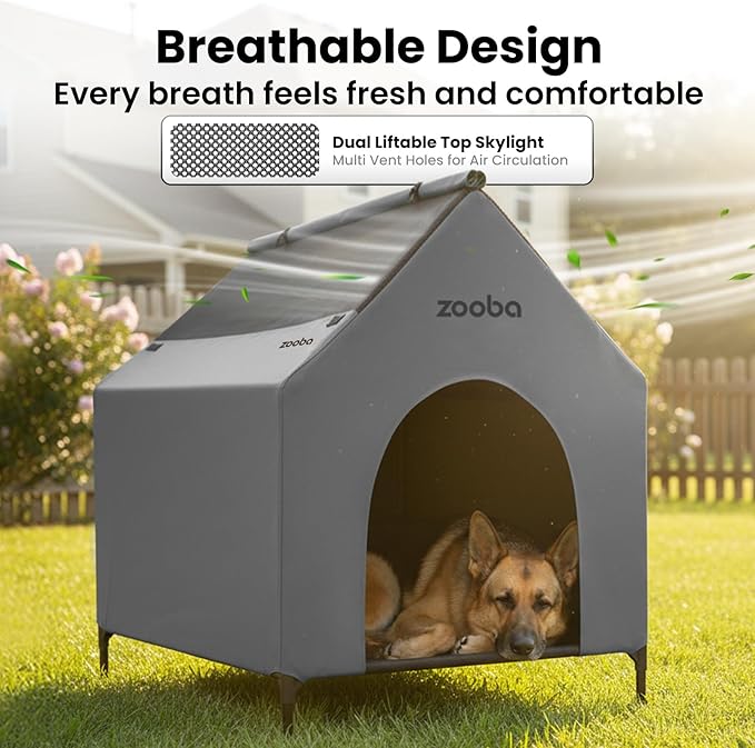 Zooba 36" Large Dog House for Large Dog Indoor or Outside, Weatherproof 600D - Image 2