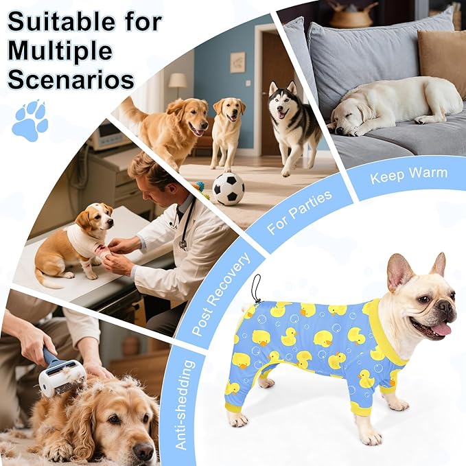 Bienbee Dog Pajamas, 4 Pack Dog Recovery Suit Shedding Suit Cute Soft Puppy - Image 7