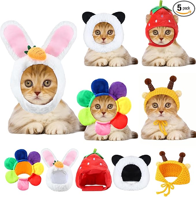 Weewooday 5 Pcs Cat Adorable Costume Bunny Hat by Weewooday