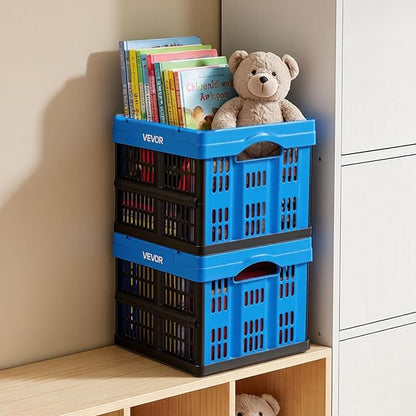 VEVOR Plastic Collapsible Storage Bins, 25L 3 Packs, Stackable Folding Storage - Image 8